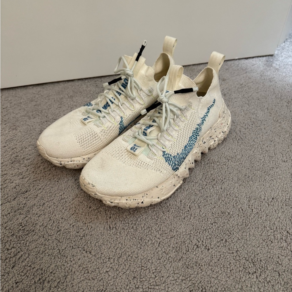 Nike Runners in White and Blue, Size: 10